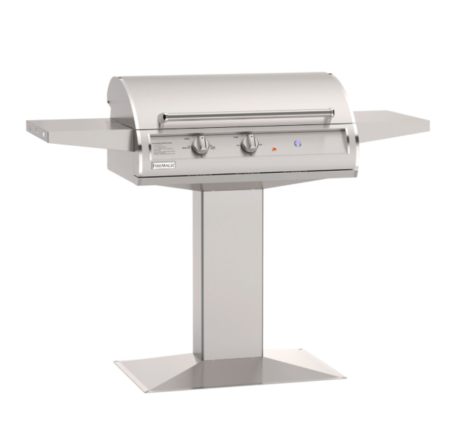 30" Accessible Post-Mount Electric Grill – Stainless Steel Analog Outdoor Grill (Patio or In-Ground)