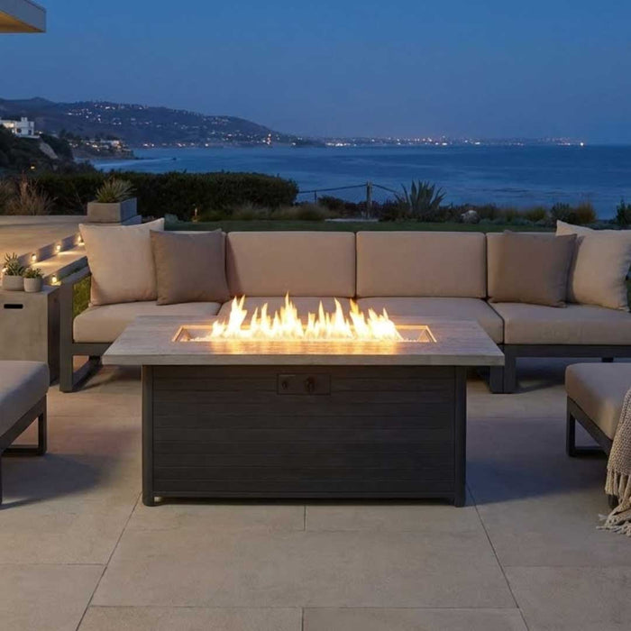 Cedar Ridge 61" Linear Gas Fire Pit Table with Crystal Fire® Plus Burner