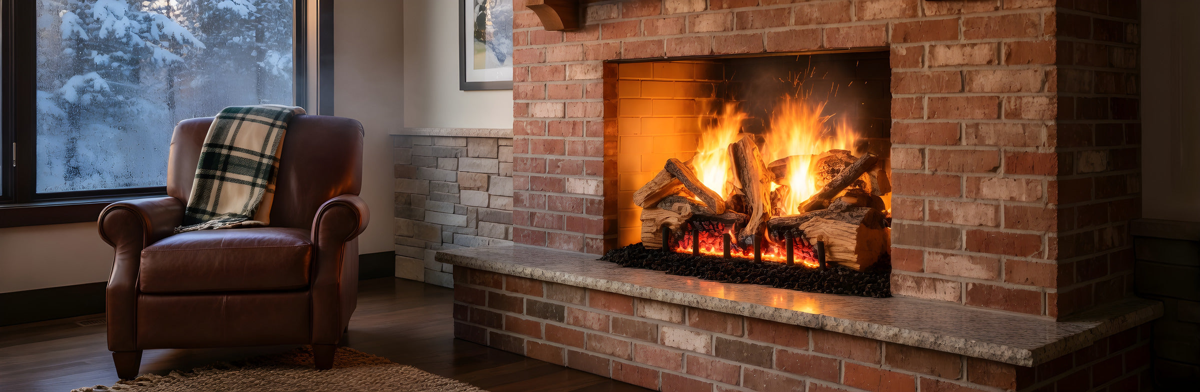 Indoor Fireplace Logs & Media