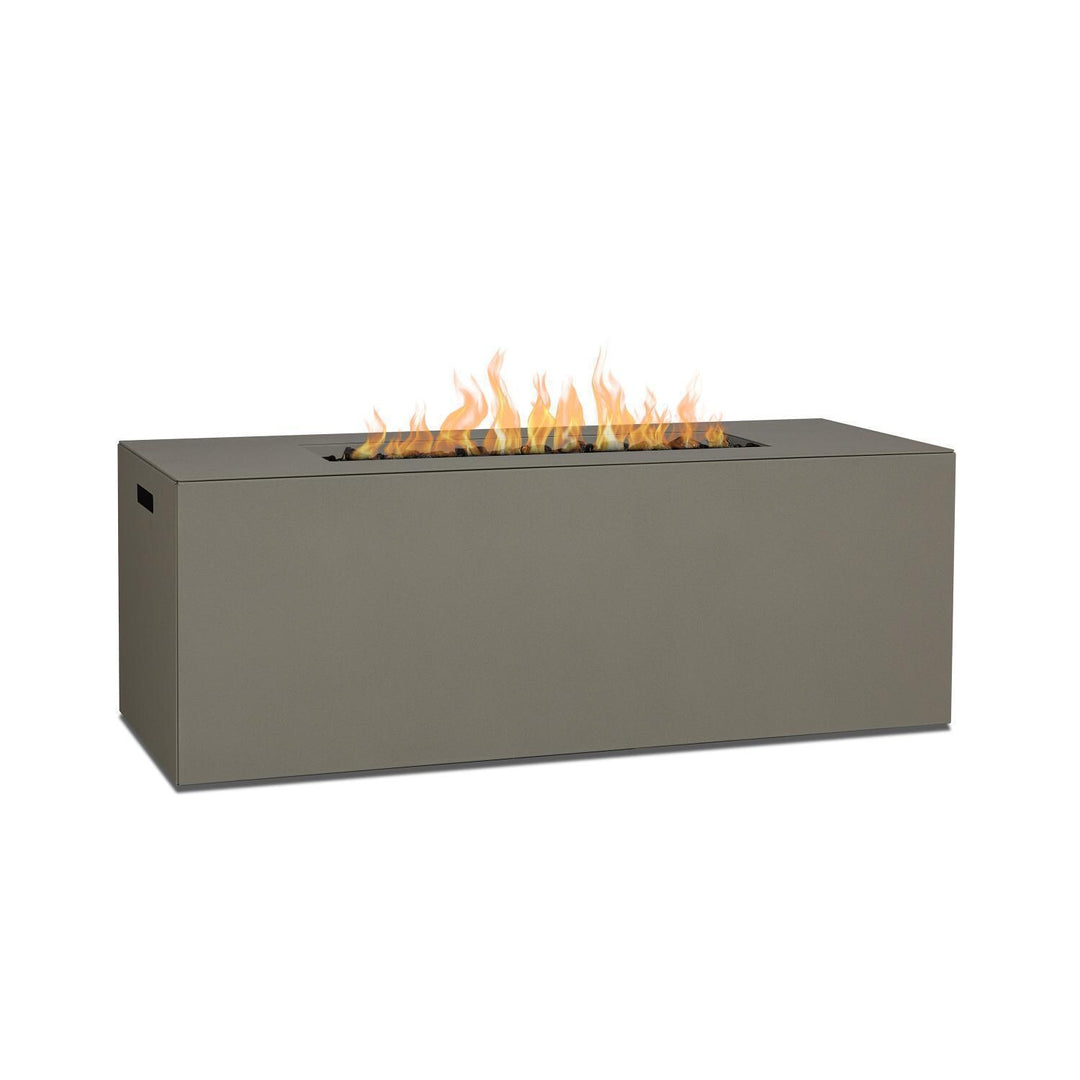 Covewood 58-Inch Rectangular Aluminum Natural Gas Fire Pit in Cloud Gray – Ships Propane with Conversion Kit