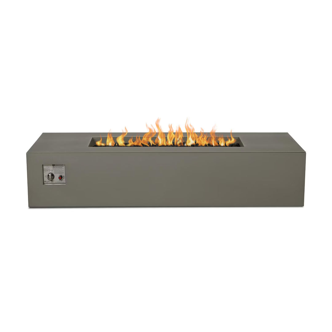 Covewood 72-Inch Low Large Rectangular Aluminum Natural Gas Fire Table in Cloud Gray (Ships Propane with Conversion Kit)