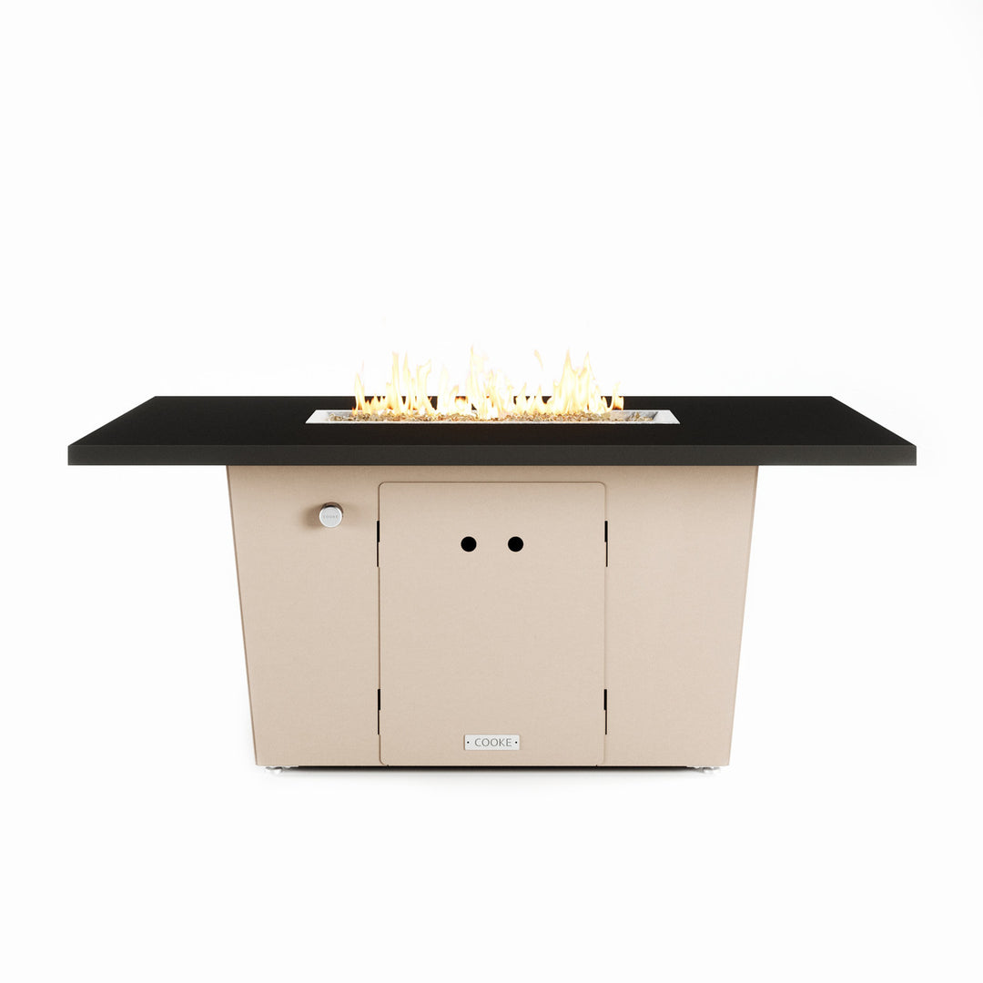 COOKE Palisades Fire Pit Table 52" x 36" x 21" - Aluminum Top