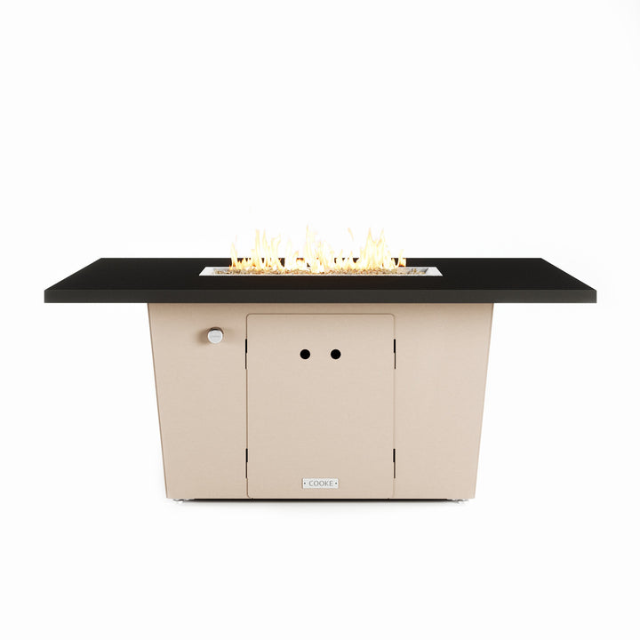 COOKE Palisades Fire Pit Table 52" x 36" x 21" - Aluminum Top