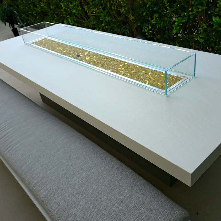 COOKE Custom Bonded Starphire Ultra-Clear Glass Wind Screen For Any Firepit (Glass: 1/2" Thick, 8" Height)