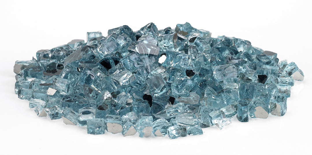 American Fire Glass - 1/2" Reflective Fire Glass- Multiple Color Options - 10 lbs