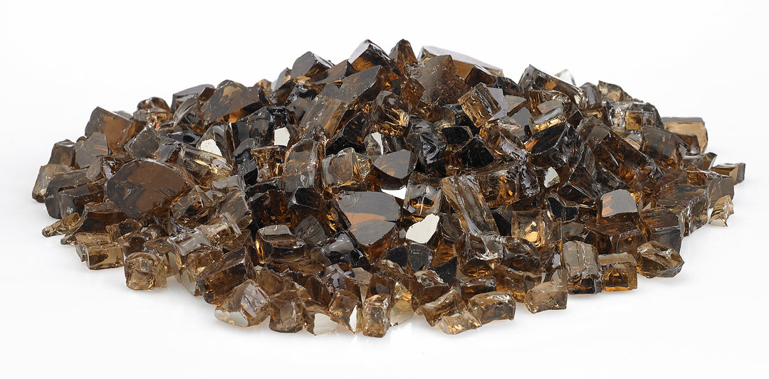 American Fire Glass - 1/2" Reflective Fire Glass- Multiple Color Options - 10 lbs