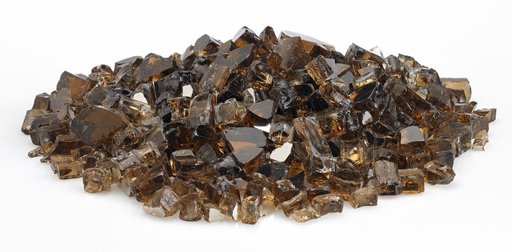American Fire Glass - 1/2" Reflective Fire Glass- Multiple Color Options - 10 lbs