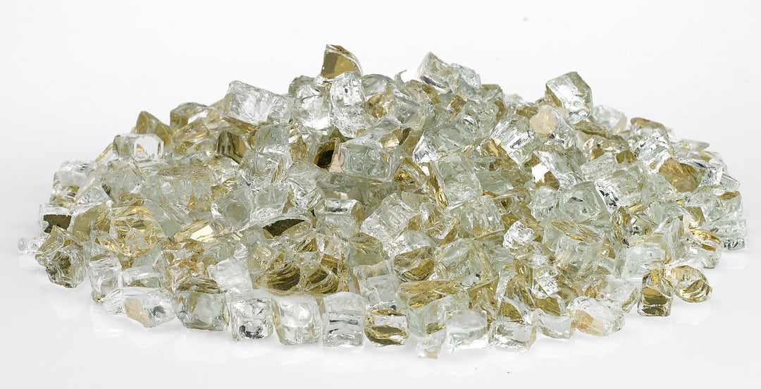 American Fire Glass - 1/2" Reflective Fire Glass- Multiple Color Options - 10 lbs