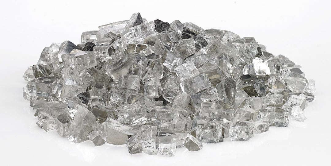 American Fire Glass - 1/2" Reflective Fire Glass- Multiple Color Options - 10 lbs