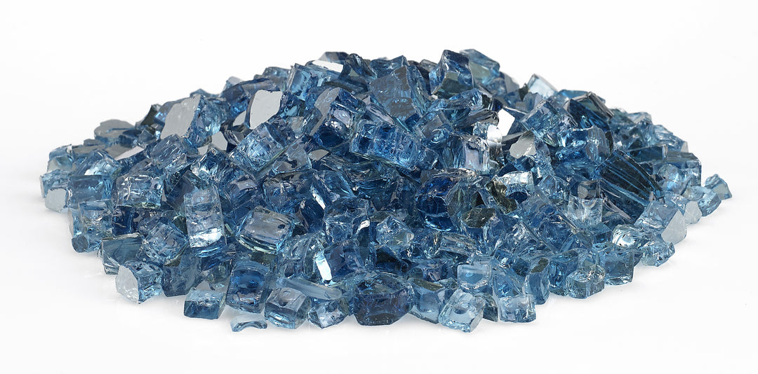 American Fire Glass - 1/2" Reflective Fire Glass- Multiple Color Options - 10 lbs