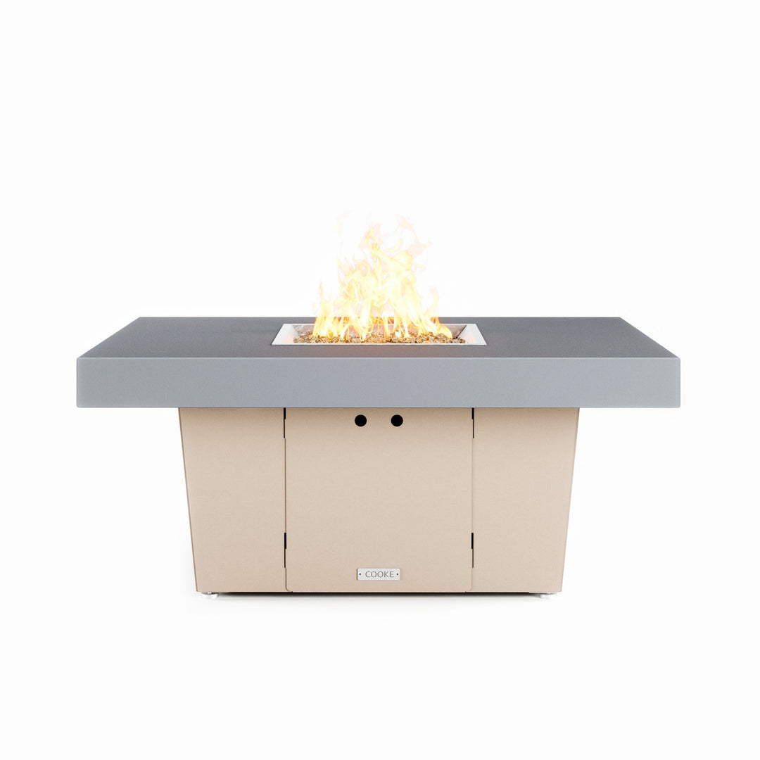 COOKE Palisades Fire Pit Table 48" x 36" x 21" - Aluminum Top