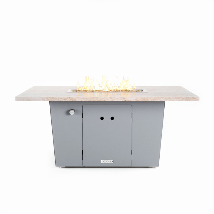 COOKE Palisades Fire Pit Table 52" x 36" x 21" - Stone Top