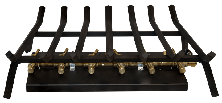 Outdoor Fireplace Grate Insert + H-Style CrossFire® Brass Burner for 36" Openings and Larger