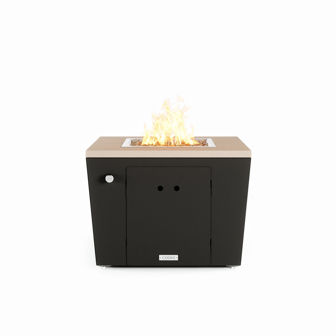 COOKE Miami Fire Pit Table 32" x 32" x 21" - Aluminum Top