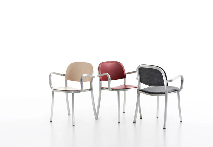 Emeco 1 Inch® Armchair with Recycled Plastic Seat by Jasper Morrison
