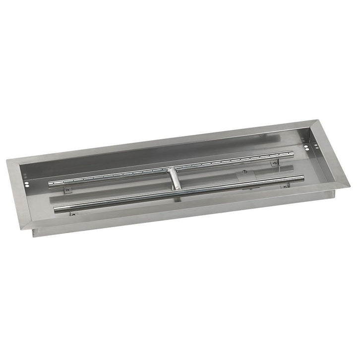 American Fire Glass 30" x 10" Rectangular Stainless Steel Drop-In Pan with Spark Ignition Kit