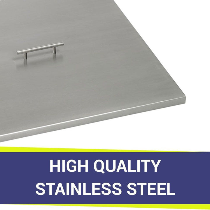 American Fire Glass 15" Stainless Steel Square Drop-In Pan Cover