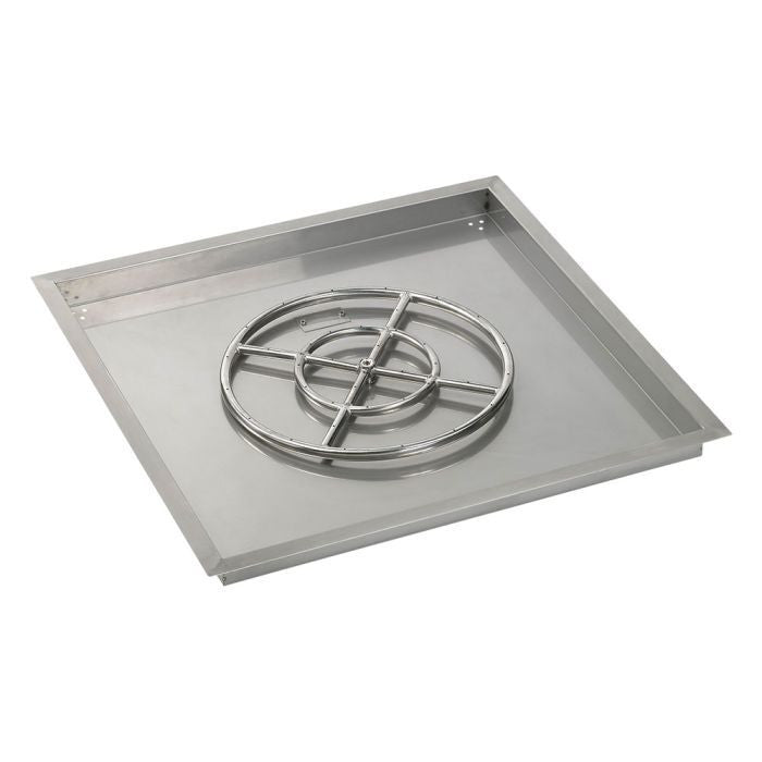 American Fire Glass Square Drop-in Fire Pit Burner Pan Match Light Kit SS-SQPMKIT