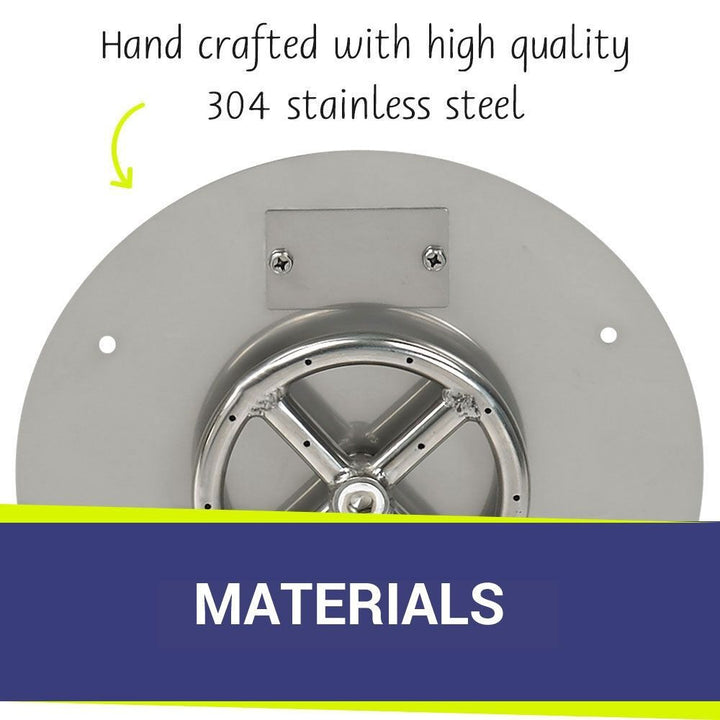 American Fire Glass Stainless Steel Round Flat Fire Pit Burner Pan