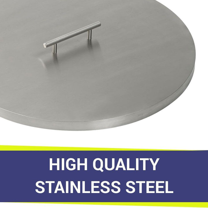 American Fire Glass SS-CV-RSP-19 Fire Pit Burner Cover Stainless Steel Round 22-Inch