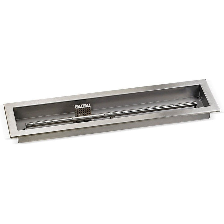 American Fire Glass 30" x 6" Linear Stainless Steel Drop-in Fire Pit Pan With Electric Ignition System kit, CSA Certified - Bundle