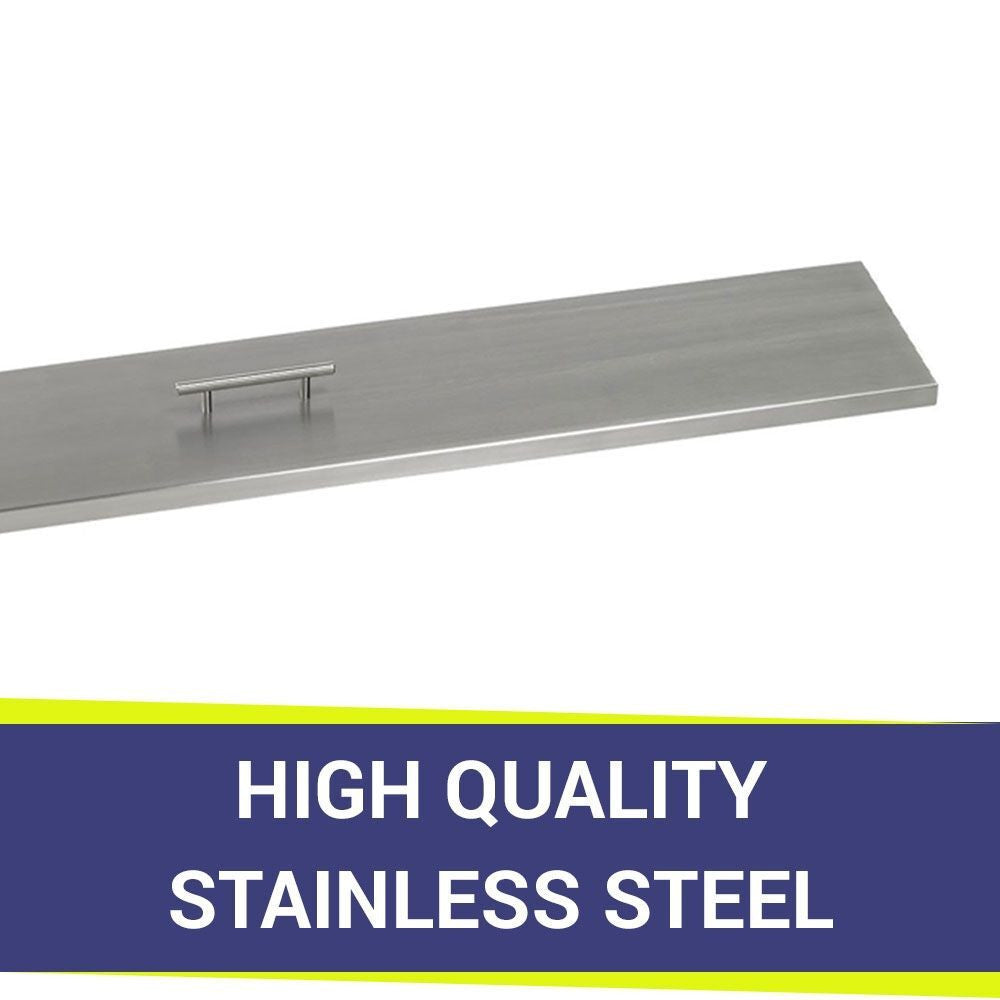 American Fire Glass 63" Stainless Steel Cover Linear Drop-In Pan Cover
