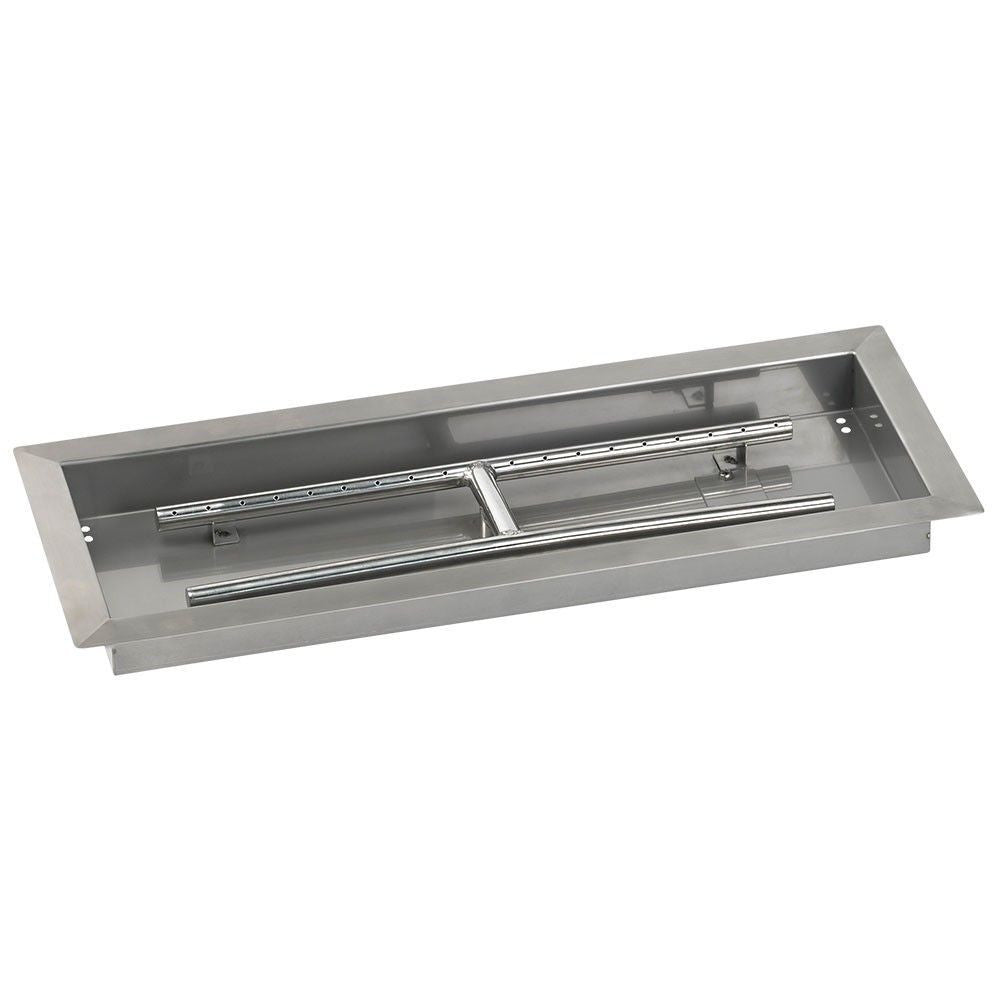American Fire Glass 24" x 8" Rectangular Drop-In Pan with Spark Ignition Kit - Bundle