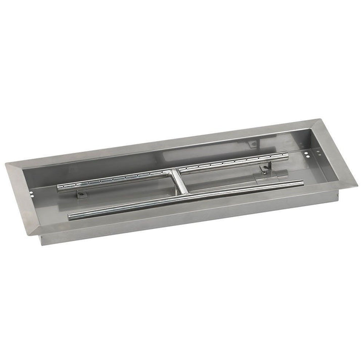 American Fire Glass 24" x 8" Rectangular Drop-In Pan with Spark Ignition Kit - Bundle