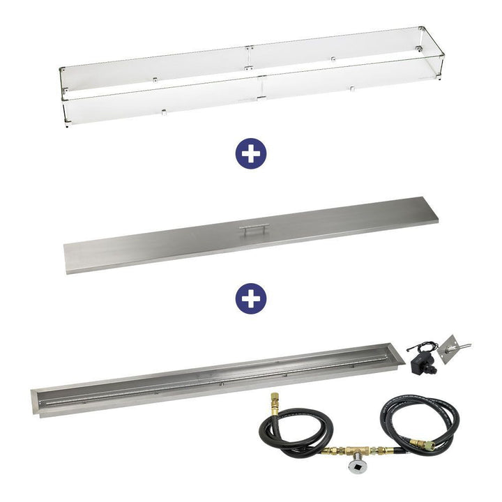 American Fire Glass 72" x 6" Linear Channel Drop-In Pan with Spark Ignition Kit - Bundle
