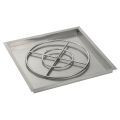 American Fire Glass 30" Square Stainless Steel Drop-In Pan with Spark Ignition Kit (24" Fire Pit Ring) - Natural Gas