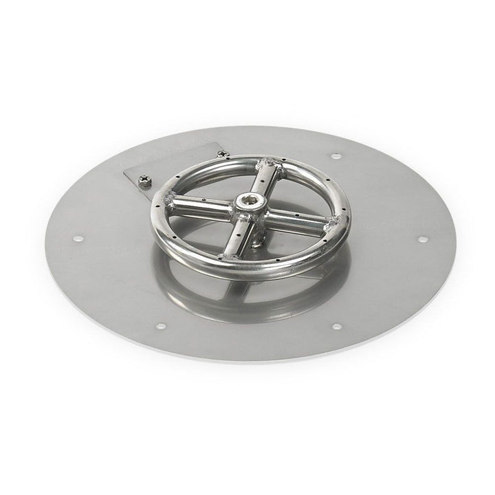 American Fire Glass Stainless Steel Round Flat Fire Pit Burner Pan