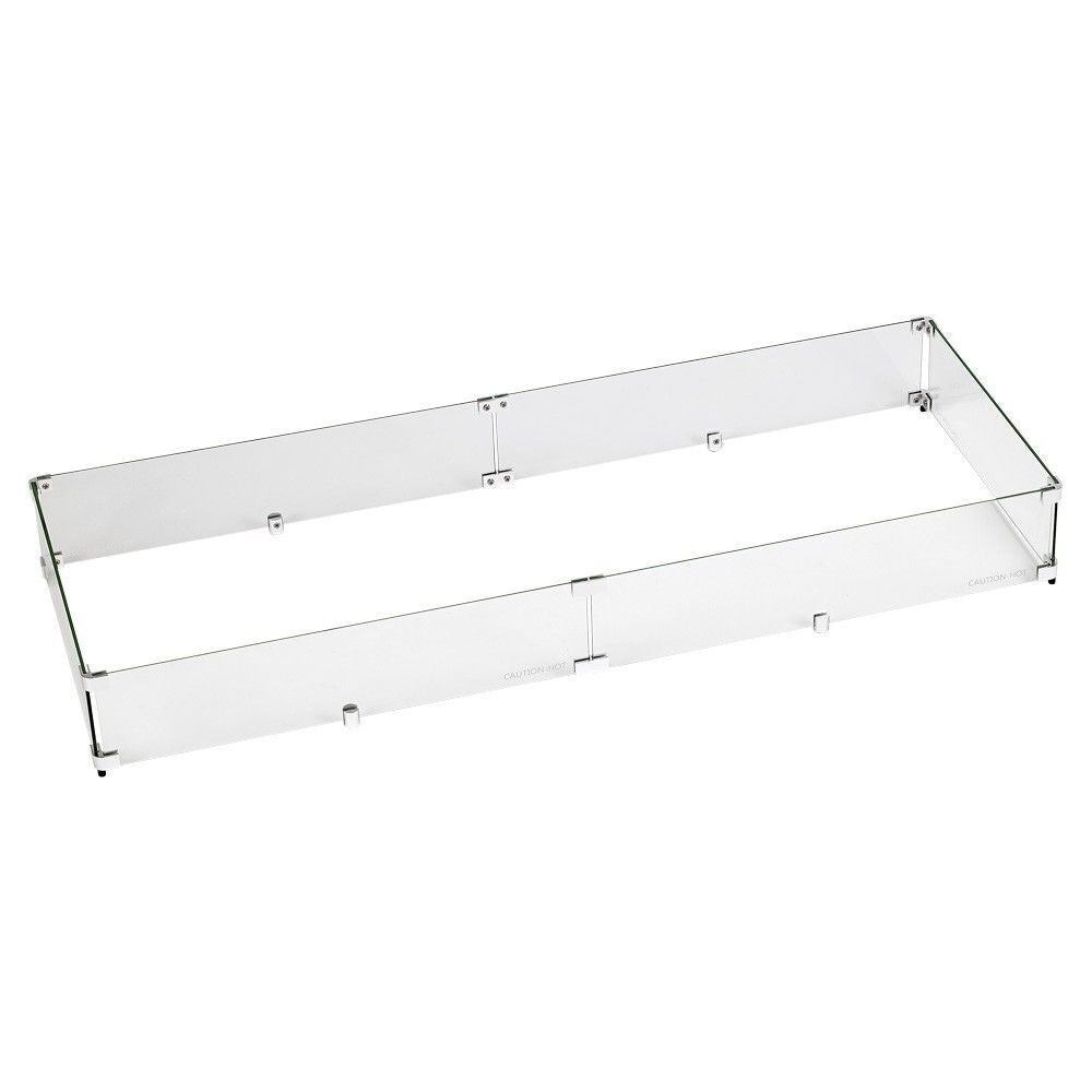 American Fire Glass 48" x 14" Rectangular Stainless Steel Drop-in Fire Pit Pan With Electric Ignition System kit, CSA Certified - Bundle
