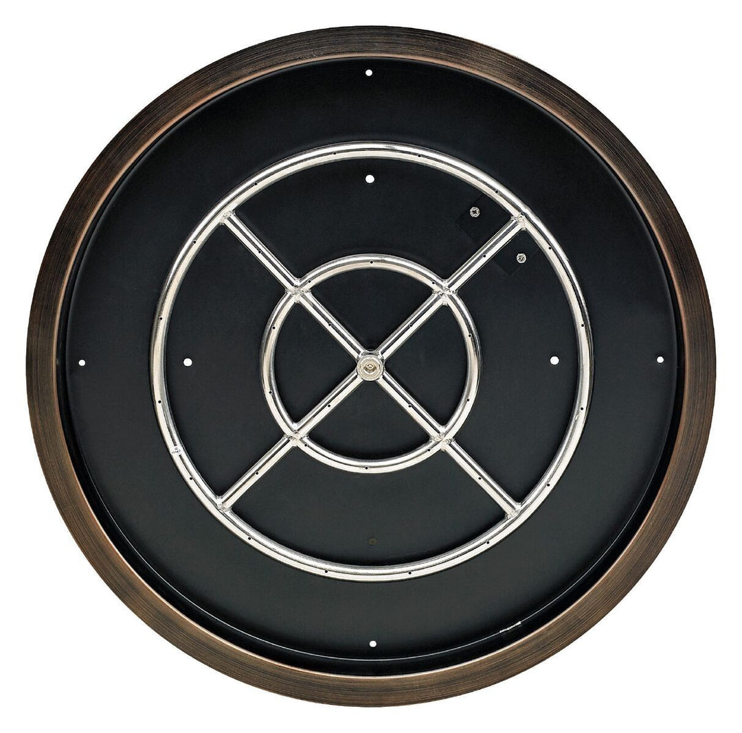 American Fire Glass 25" Round Oil Rubbed Bronze Drop-In Pan with Spark Ignition Kit