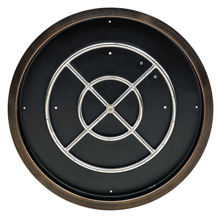 American Fire Glass 25" Round Oil Rubbed Bronze Drop-In Pan with Spark Ignition Kit