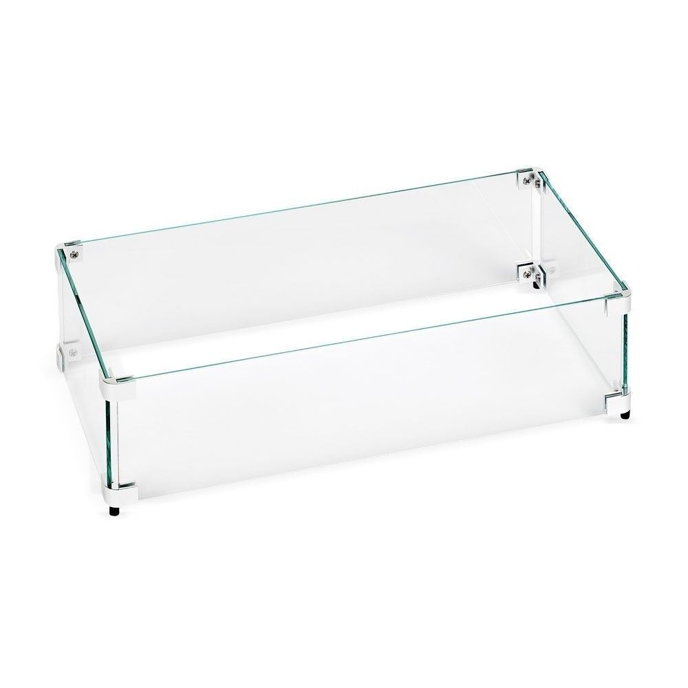 American Fire Glass 30" x 10" Rectangular Stainless Steel Drop-in Fire Pit Pan With Electric Ignition System kit, CSA Certified - Bundle