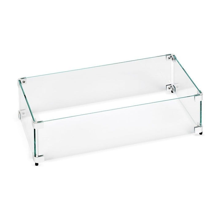 American Fire Glass 30" x 10" Rectangular Stainless Steel Drop-in Fire Pit Pan With Electric Ignition System kit, CSA Certified - Bundle