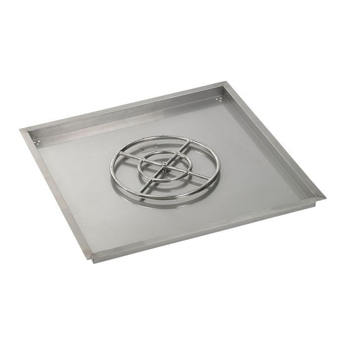 American Fire Glass Square Drop-in Fire Pit Burner Pan Match Light Kit SS-SQPMKIT36