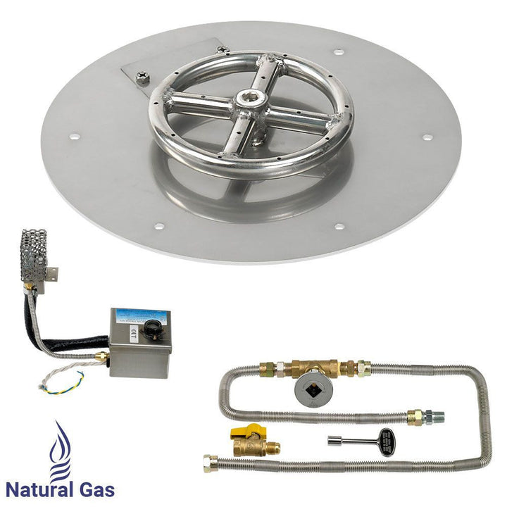 American Fire Glass 12" Round Stainless Steel Flat Pan with AWEIS System