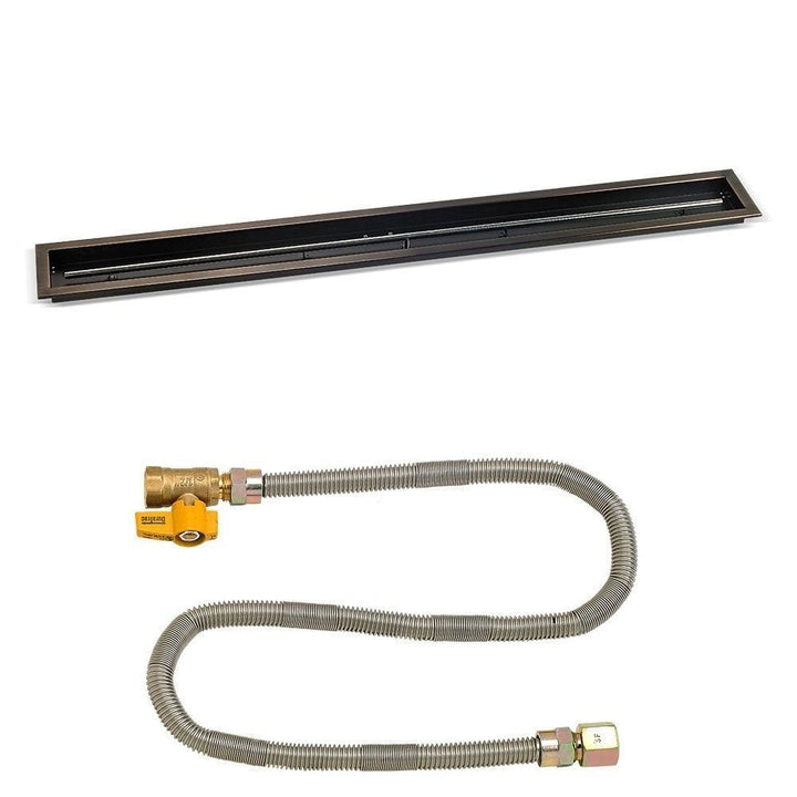 American Fire Glass 72"x 6" Linear Oil Rubbed Bronze Drop-In Pan with Match Light Kit