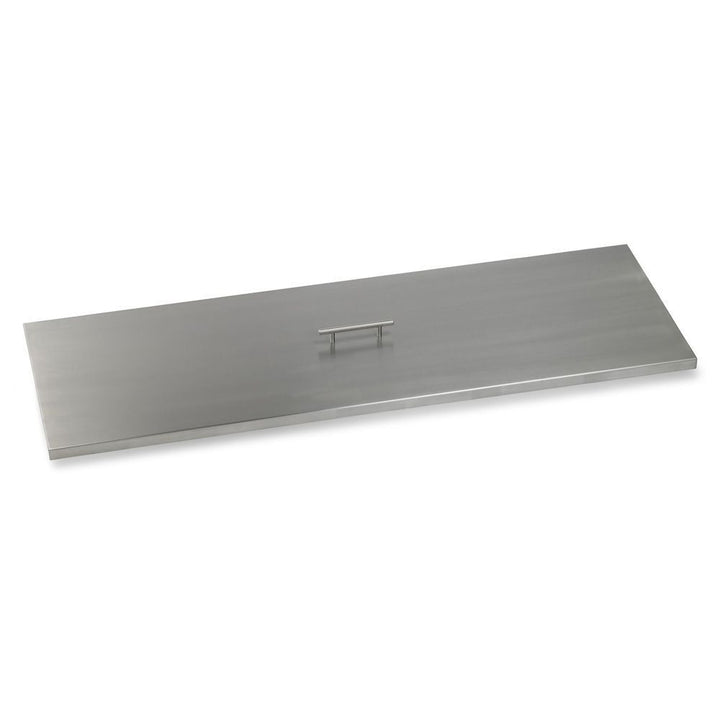 American Fire Glass 51" Stainless Steel Cover Rectangular Drop-In Pan Cover
