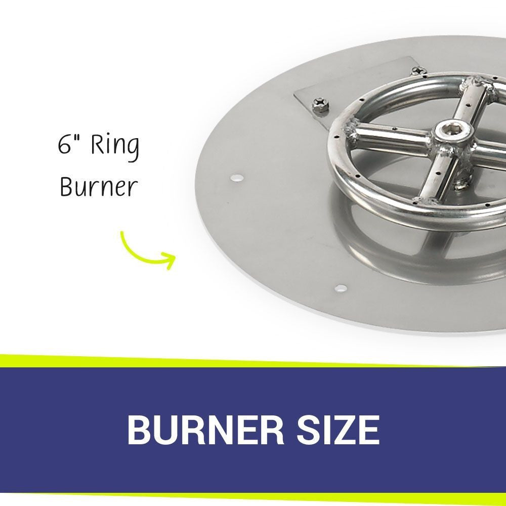 American Fire Glass Stainless Steel Round Flat Fire Pit Burner Pan