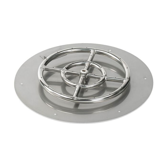 American Fire Glass 18" Round Flat Pan with Match Light Kit (12" Ring)
