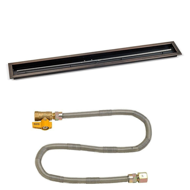American Fire Glass 60"x 6" Linear Oil Rubbed Bronze Drop-In Pan with Match Light Kit