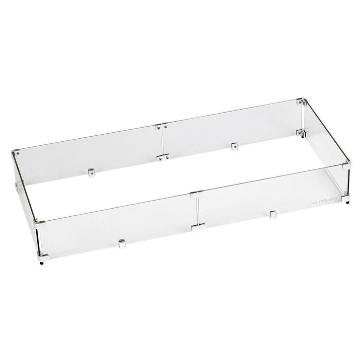 American Fire Glass 36" x 12" Rectangular Stainless Steel Drop-in Fire Pit Pan With Electric Ignition System kit, CSA Certified - Bundle