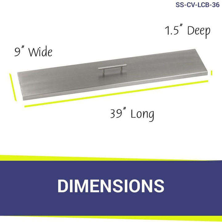American Fire Glass 39" Stainless Steel Cover Linear Drop-In Pan Cover