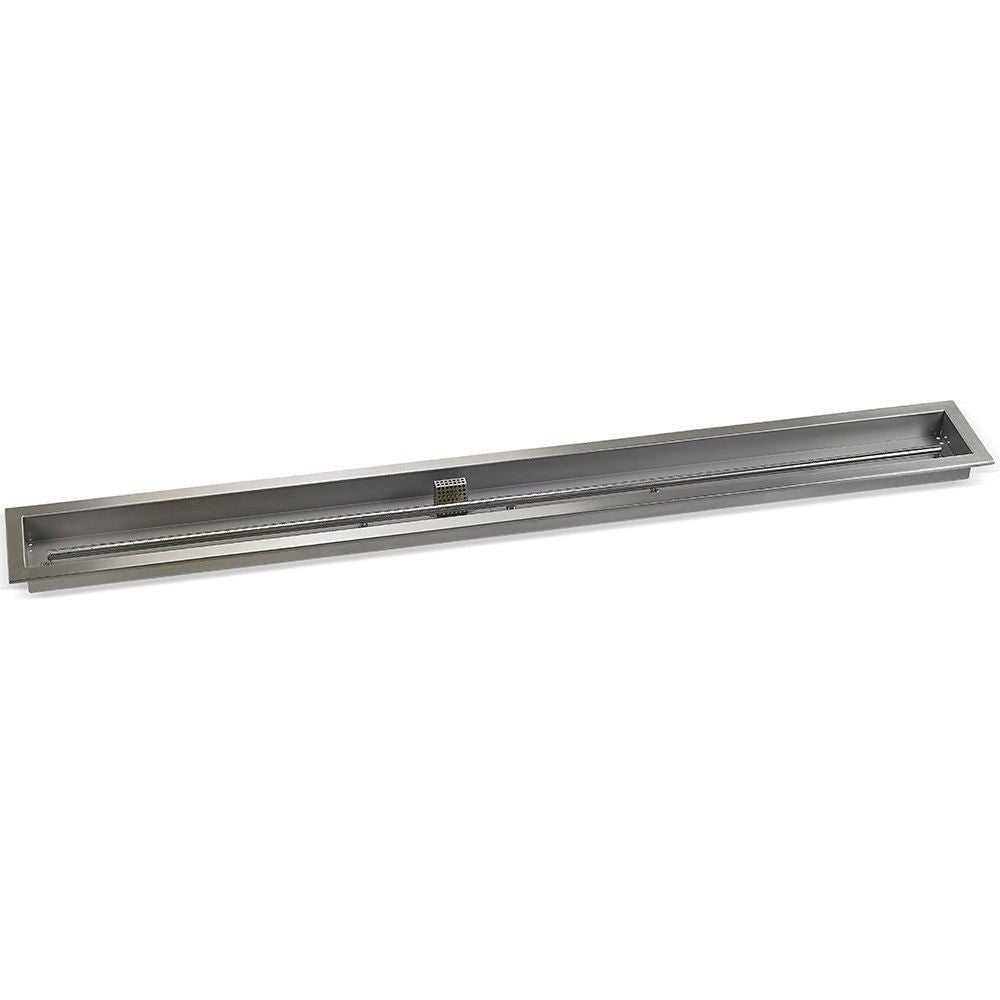 American Fire Glass 60" x 6" Linear Stainless Steel Drop-in Fire Pit Pan With Electric Ignition System kit, CSA Certified - Bundle