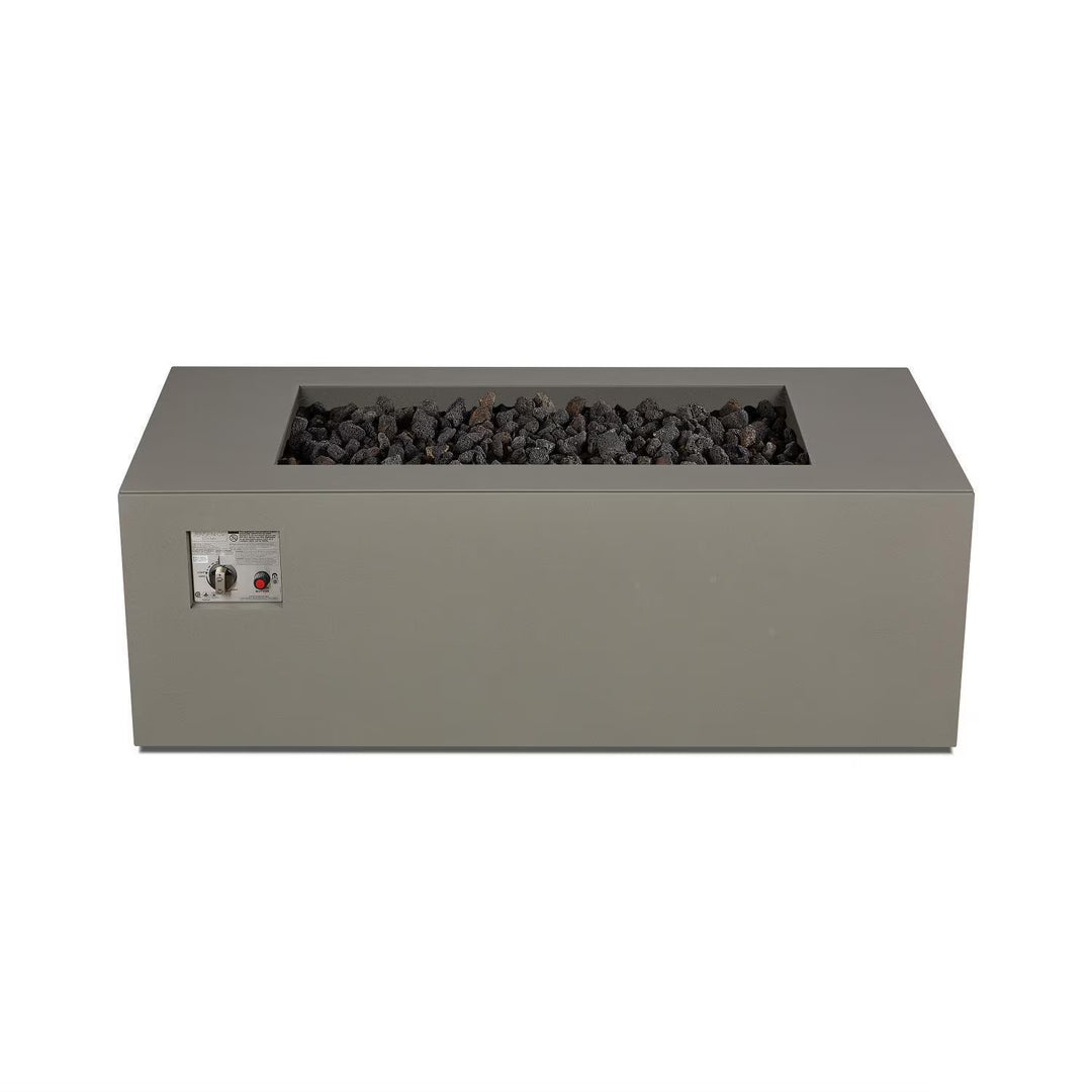 Covewood 58-Inch Rectangular Aluminum Natural Gas Fire Pit in Cloud Gray – Ships Propane with Conversion Kit