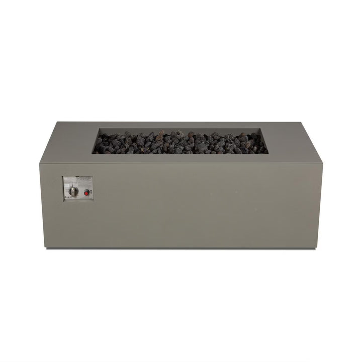 Covewood 58-Inch Rectangular Aluminum Natural Gas Fire Pit in Cloud Gray – Ships Propane with Conversion Kit