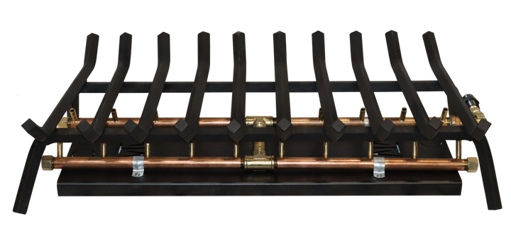 Outdoor Fireplace Grate Insert with CrossFire® H-Style Brass Burner for 42" Openings and Larger