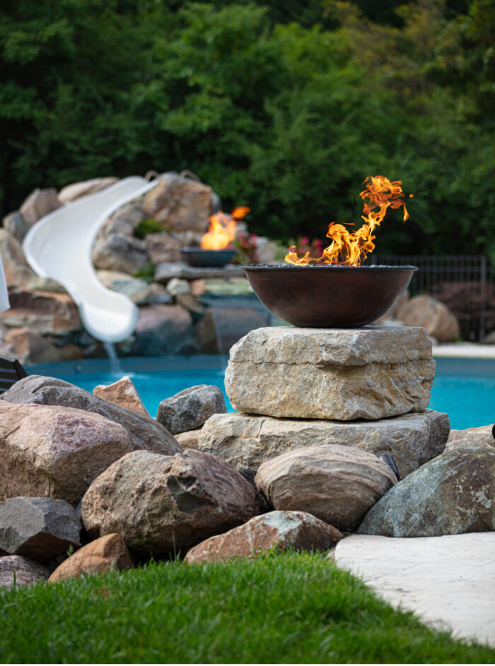 HPC 31" Fire Hammered Tempe Copper Fire Bowl (Electronic Ignition On/Off, LP, Torpedo)